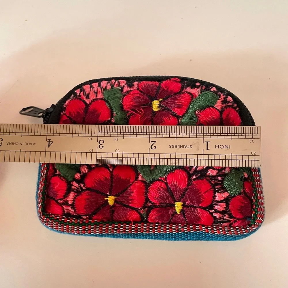 Cute embroidered purse mini walllet hand crafted from Mexico - Picture 6 of 7